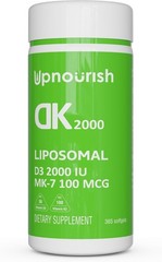 UpNourish Liposomal Vitamin D3 K2 2000 IU with K2 MK-7 100 mcg – 365 Vitamin