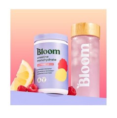 Bloom Nutrition Creatine Monohydrate Powder 9 oz Raspberry Lemon 40 Servings NEW