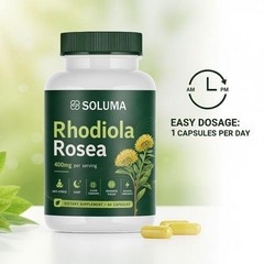 Soluma Rhodiola Rosea, With Bioperine, Organic Natural Adaptogen Nutritional