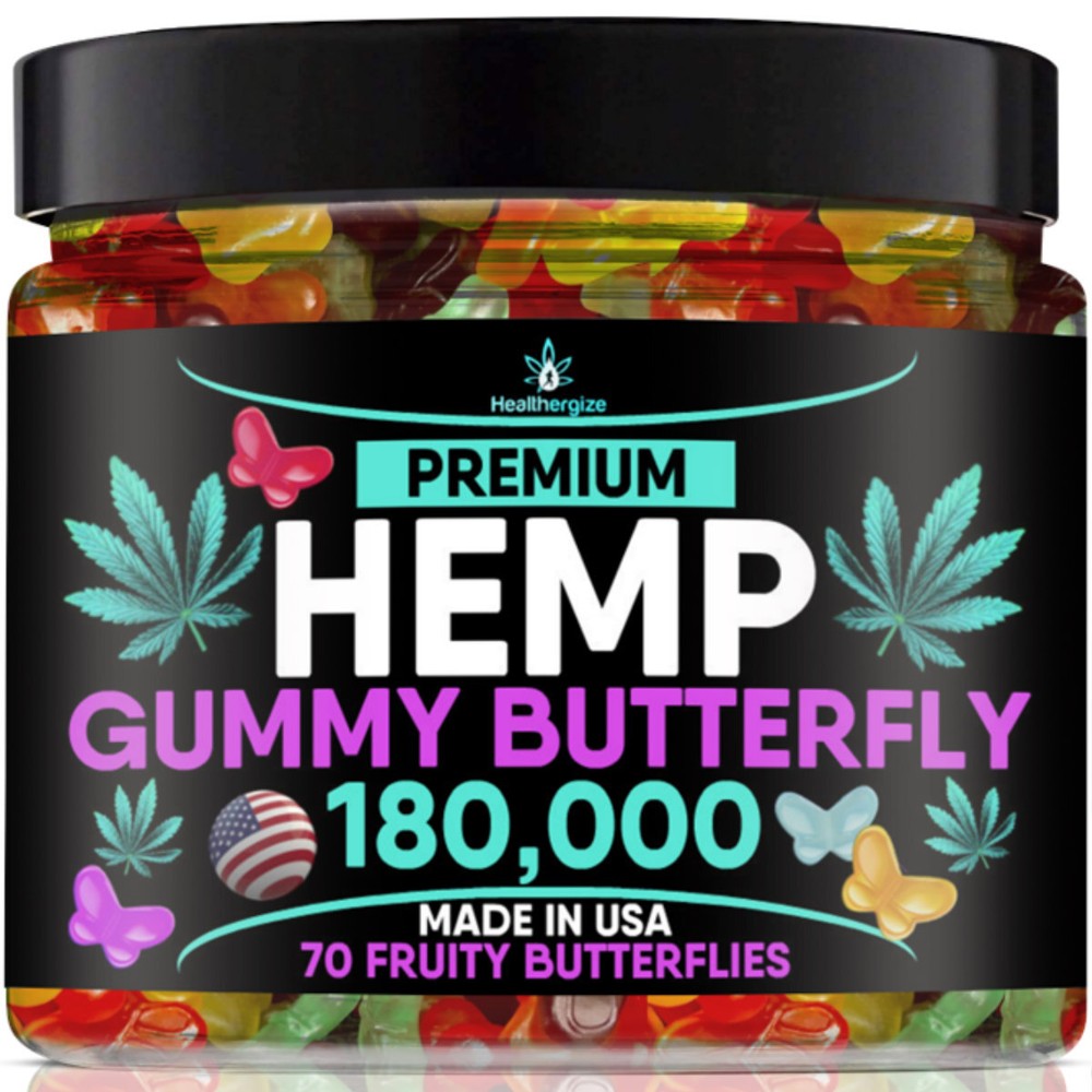 Natural Gummies Butterflies-Stress, Sleep, Anxiety, Muscle, Pain, Relax-USA Made