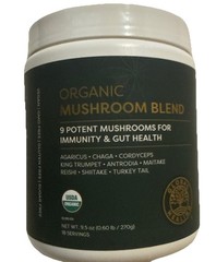 Global Healing Organic Mushrooms Powder Supplement – 9.5 Oz – 18 Servings