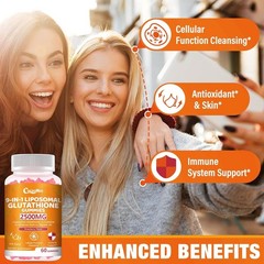 2 Packs 2500MG Liposome Glutathione Gummies, Composite L-Cysteine, Collocation M
