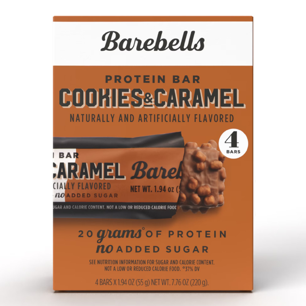 Barebells Protein Bars with 20g High Protein, 1.9oz Bars, Cookies & Caramel 4 ct