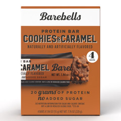 Barebells Protein Bars with 20g High Protein, 1.9oz Bars, Cookies & Caramel 4 ct