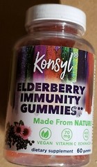 Konsyl – Elderberry Immunity Gummies – 60 gummies – Vegan / Non GMO – Exp 3/2025
