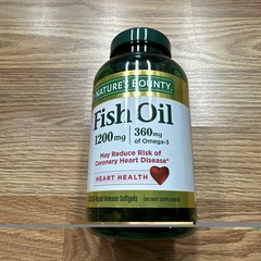 Nature’s Bounty Fish Oil 1200 mg, 200 Rapid Release Softgels Exp 12/26