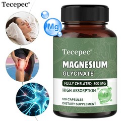 Magnesium Glycinate Supplement Support Bone Nervous System Health 120 Capsule