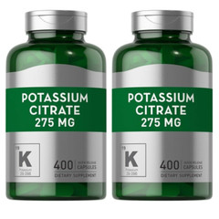 Potassium Citrate 275mg 2X400 Caps No Gluten NON GMO No Preservatives