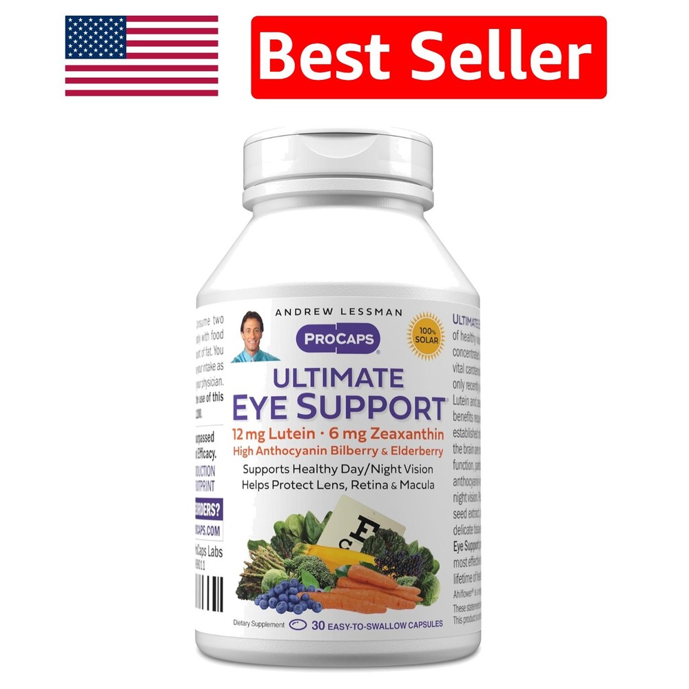Eye Health Softgels – 12mg Lutein, 6mg Zeaxanthin, Bilberry Extract